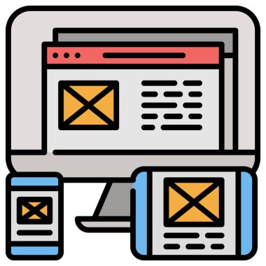 Yanıt web sayfası içeriği, web sayfası seo, vektör simgesi 