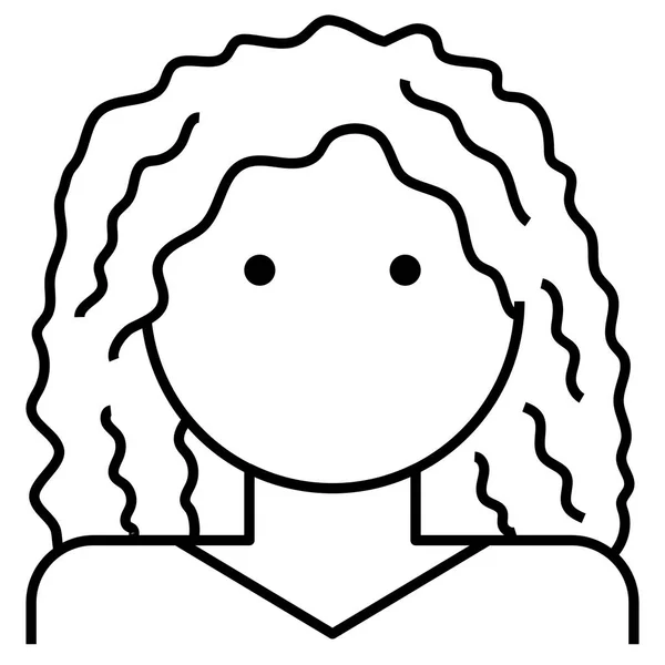 Curly Hair Woman Vector Icon Web — Stock Vector