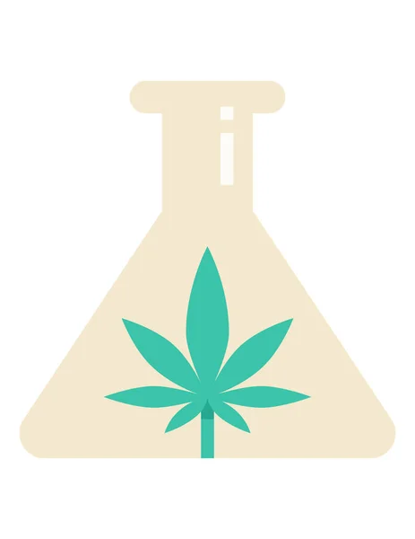 Vector Illustration Cannabis Marijuana Herb Floral Drug — Stock Vector