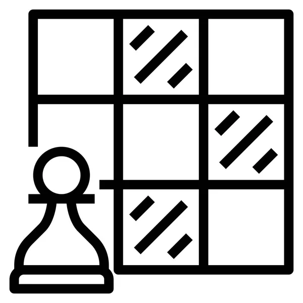 Παιχνίδι Σκάκι Επίπεδη Εικονίδιο Διανυσματική Απεικόνιση — Διανυσματικό Αρχείο