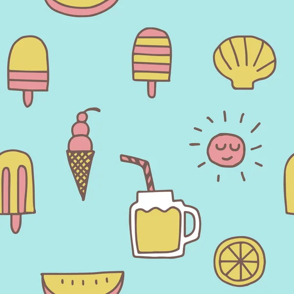 Helado Paleta Cáscara Bebida Naranja Jugo Sandía Los Iconos Verano — Archivo Imágenes Vectoriales