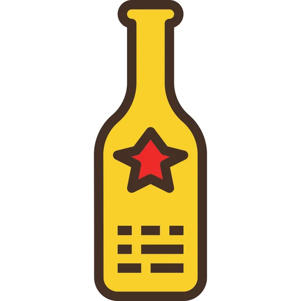 Icono Plano Cerveza Ilustración Vectorial — Vector de stock