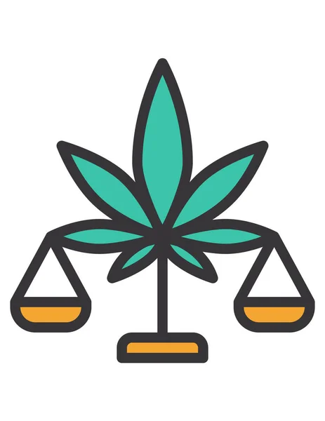 Ilustração Vetorial Erva Maconha Cannabis Droga Floral — Vetor de Stock