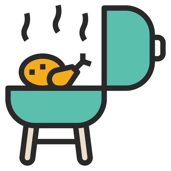 Grill Symbol Für Web Vektor Illustration — Stockvektor