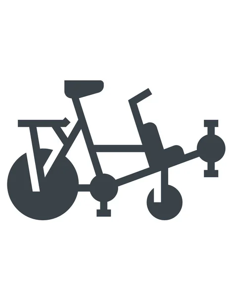 Tandem Kerékpár Lapos Ikon Vektor Illusztráció — Stock Vector