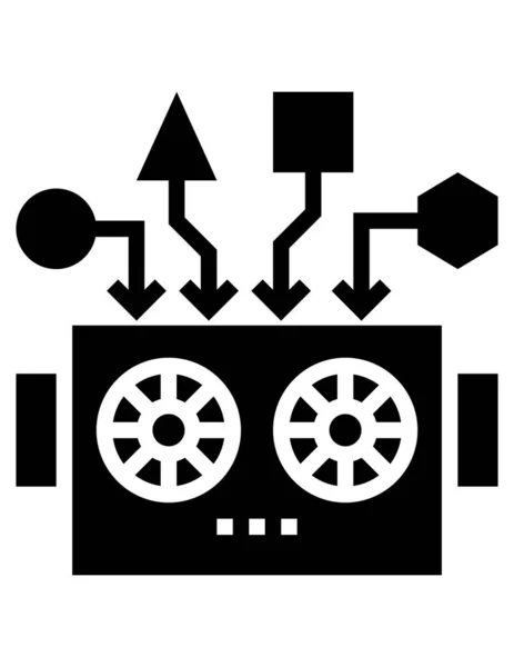 Robot Ikon Vektor Illustration — Stock vektor