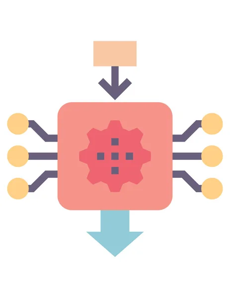 Icona Della Macchina Apprendimento Illustrazione Vettoriale — Vettoriale Stock
