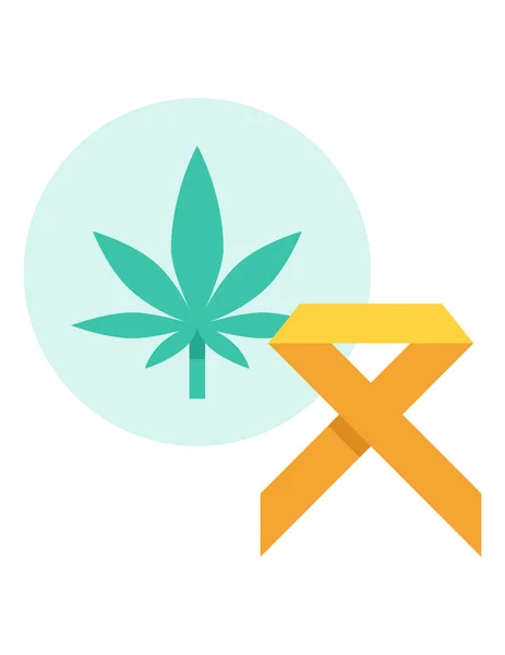 Diseño Icono Vector Plano Cannabis — Archivo Imágenes Vectoriales