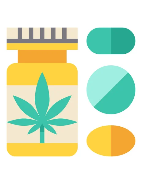 Icono Plano Cannabis Ilustración Vectorial — Archivo Imágenes Vectoriales