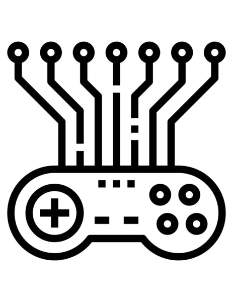 ゲームコントローラーアイコンベクトルイラスト — ストックベクタ