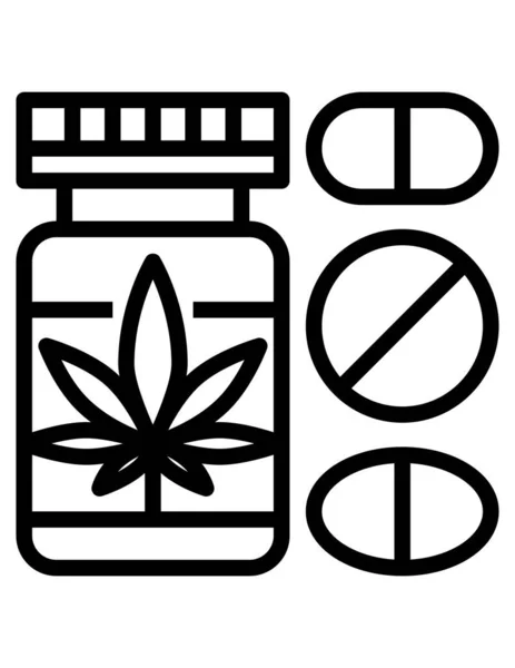 Cannabis Platt Ikon Vektor Illustration — Stock vektor
