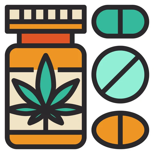 Icono Plano Cannabis Ilustración Vectorial — Archivo Imágenes Vectoriales