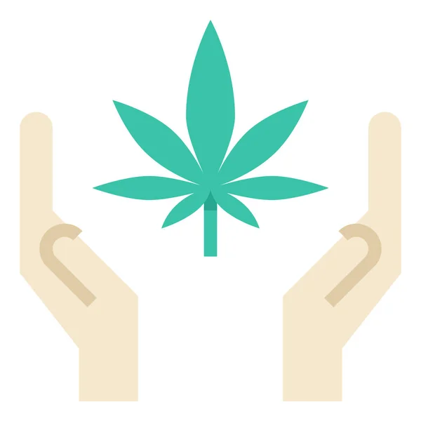 Cannabis Icona Piatta Illustrazione Vettoriale — Vettoriale Stock