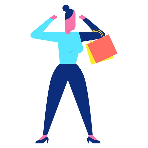 Femme Shopaholic Vente Vendredi Noir — Image vectorielle