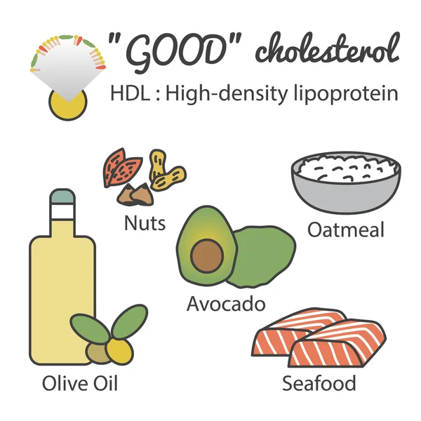 HDL в продуктах питания — стоковый вектор