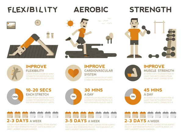 Exercício infográfico — Vetor de Stock