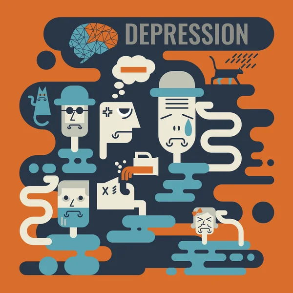 Depressie — Stockvector