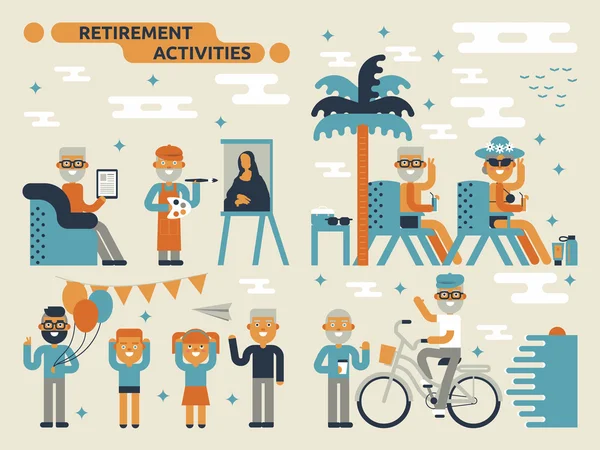 Retirement Activities — Stock Vector