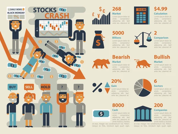 Stocks Crash — Stock Vector