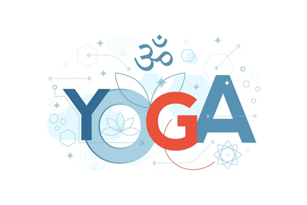 Yoga Word typografie — Stockvector