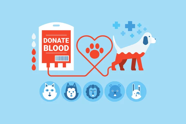 Conceito de doação de sangue de cão —  Vetores de Stock
