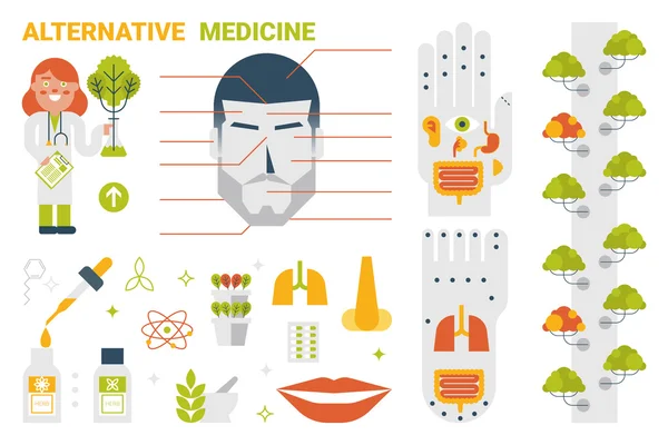 Concept de médecine alternative — Image vectorielle