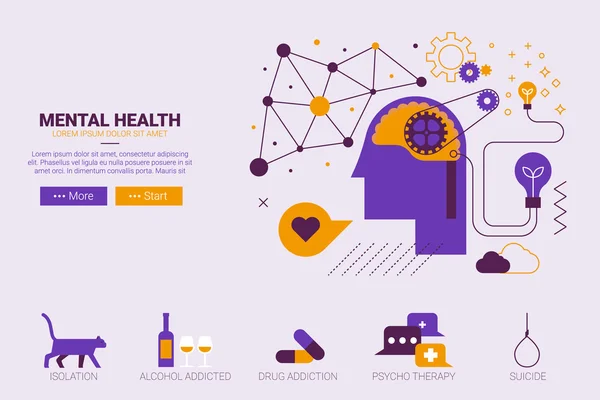 Concepto de salud mental — Archivo Imágenes Vectoriales