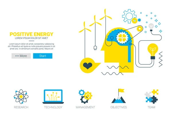 Positieve energieconcept — Stockvector