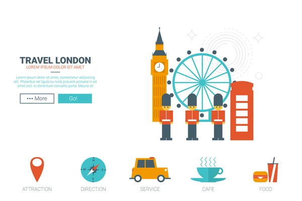 旅行ロンドンの概念 — ストックベクタ