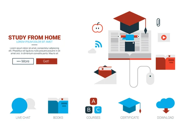 Concepto de educación en línea — Vector de stock