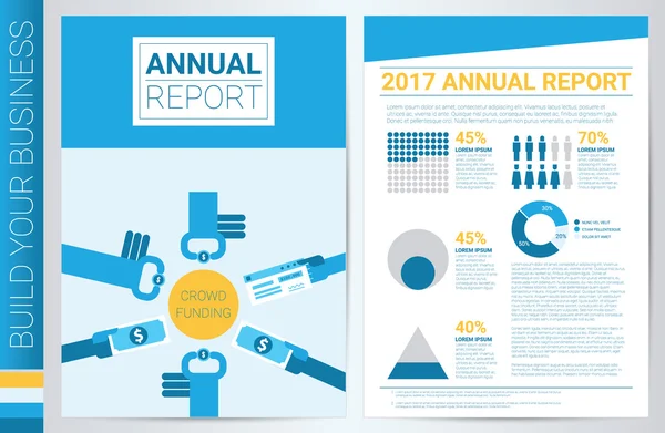 Crowdfunding boek voorbladsjabloon — Stockvector