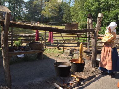 Sturbridge, Massachusetts eski Sturbridge Köyü'nde boyama Tekstil
