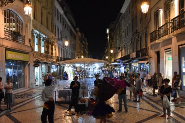 LISBON, PORTUGAL - 19 AUG: Portekiz 'de Lizbon Sokakları, 19 Ağustos 2016.