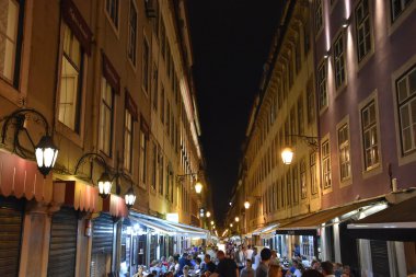 LISBON, PORTUGAL - 19 AUG: Portekiz 'de Lizbon Sokakları, 19 Ağustos 2016.