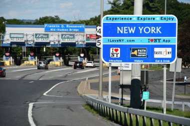 POUGHKEEPSIE, New York, Poughkeepsie 'deki Franklin Roosevelt Mid-Hudson Köprüsü, 5 Eylül 2020' de görüldüğü gibi.