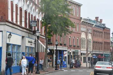 PORTLAND, ME - 26 SEP Portland şehir merkezindeki Fore Caddesi, 26 Eylül 2020 'de görüldüğü gibi. 