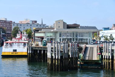 PORTLAND, ME - 26. Sezon 2020 'de Maine' deki Portland Limanı 'nın görüntüsü.  