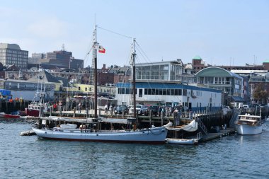 PORTLAND, ME - 26. Sezon 2020 'de Maine' deki Portland Limanı 'nın görüntüsü.  