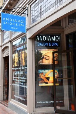 PORTLAND, ME - 26 SEP Portland şehir merkezindeki Exchange Street, 26 Eylül 2020 'de görüldüğü gibi. 