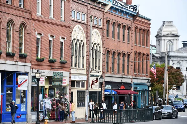 Portland Sep Fore Street Downtown Portland Maine Jak Vidět Září — Stock fotografie