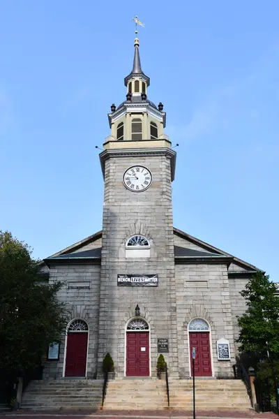 Portland September Erste Pfarrkirche Portland Maine Gesehen September 2020 — Stockfoto