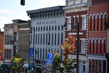 CANDAIGUA, NY - 18 Sep 2020 'de görüldüğü gibi Canandaigua, New York şehir merkezindeki ana cadde.