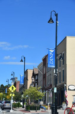 CANDAIGUA, NY - 18 Sep 2020 'de görüldüğü gibi Canandaigua, New York şehir merkezindeki ana cadde.
