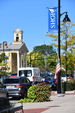 CANDAIGUA, NY - 18 Sep 2020 'de görüldüğü gibi Canandaigua, New York şehir merkezindeki ana cadde.