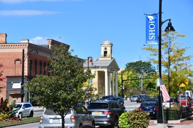 CANDAIGUA, NY - 18 Sep 2020 'de görüldüğü gibi Canandaigua, New York şehir merkezindeki ana cadde.