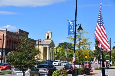 CANDAIGUA, NY - 18 Sep 2020 'de görüldüğü gibi Canandaigua, New York şehir merkezindeki ana cadde.