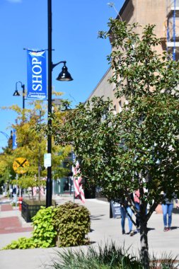 CANDAIGUA, NY - 18 Sep 2020 'de görüldüğü gibi Canandaigua, New York şehir merkezindeki ana cadde.