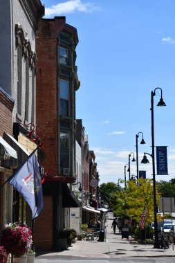 CANDAIGUA, NY - 18 Sep 2020 'de görüldüğü gibi Canandaigua, New York şehir merkezindeki ana cadde.