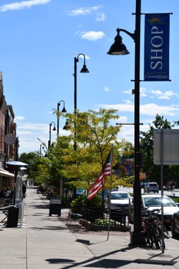 CANDAIGUA, NY - 18 Sep 2020 'de görüldüğü gibi Canandaigua, New York şehir merkezindeki ana cadde.