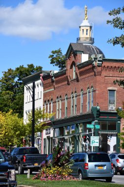 CANDAIGUA, NY - 18 Sep 2020 'de görüldüğü gibi Canandaigua, New York şehir merkezindeki ana cadde.